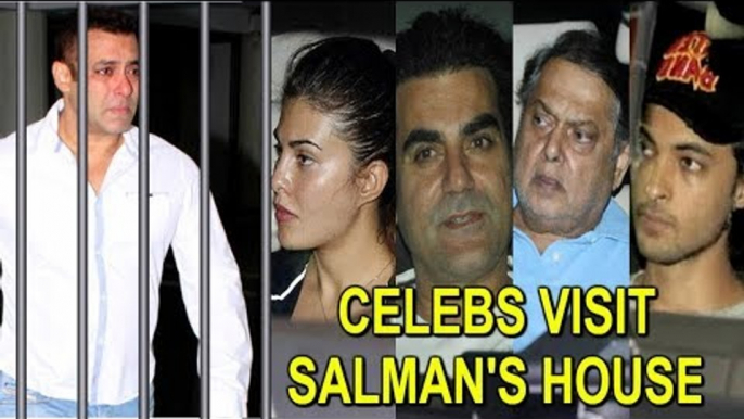 Jacqueline Fernandez, Aayush Sharma, David Dhawan, Arbaaz Khan Visit Salman Khan's Residence