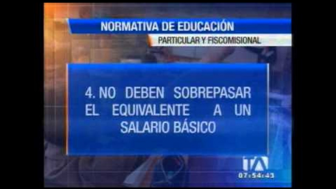 Establecimientos particulares y fiscomisionales no deben cobrar la pensión de julio