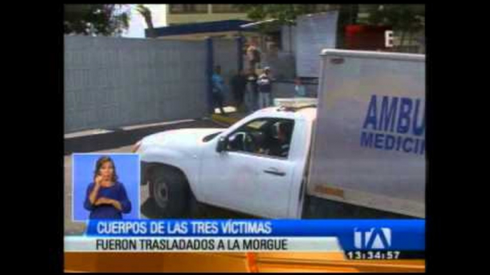 Cuerpos de los tres fallecidos por sismo en Quito fueron trasladados a la morgue