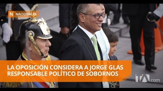 Asambleístas de oposición creen que Jorge Glas debería renunciar