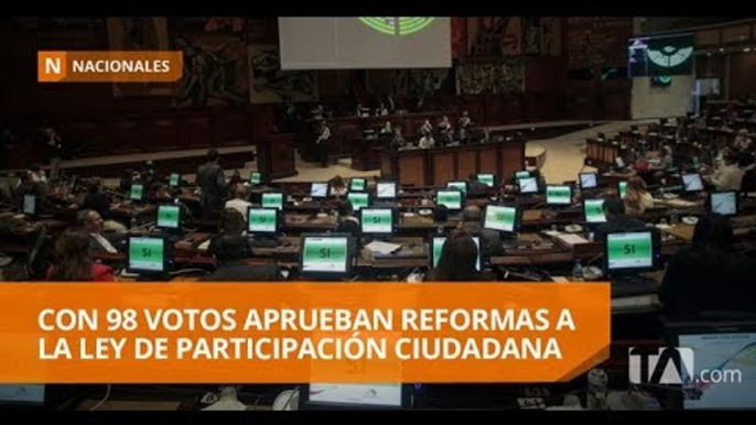 Asamblea aprobó reformas a la Ley de Participación Ciudadana - Teleamazonas