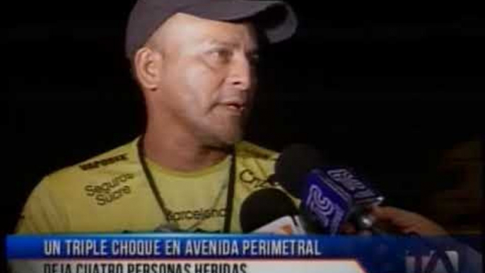 Cuatro heridos en un triple choque en la vía perimetral del Guayas