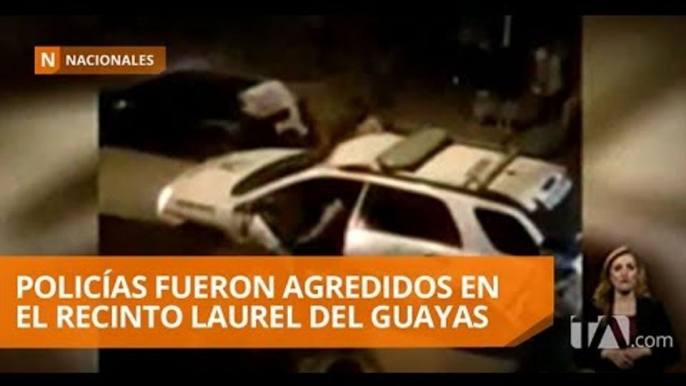 Policías buscan a los agresores de policías del recinto Laurel - Teleamazonas