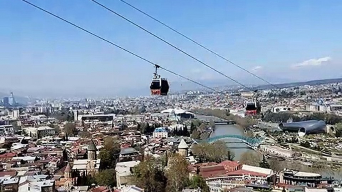 A cable car in one of the cities of Georgia - photographed by Meni Meller