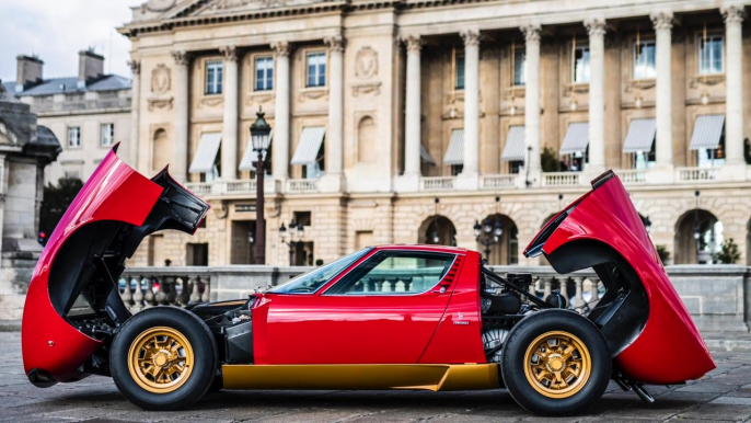 Lamborghini Polo Storico at Rétromobile Paris to unveil the latest restoration - the Miura SV owned by Jean Todt