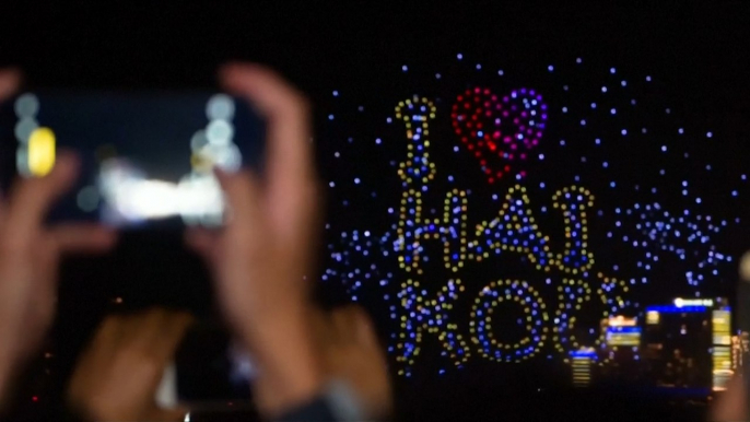 Drone light show marks end of Chinese New Year