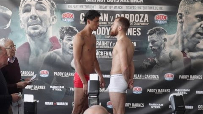 PHILIP SUTCLIFFE JR v MIGUEL AGUILAR - OFFICIAL WEIGH IN & HEAD TO HEAD / BELFAST BOYS ARE BACK