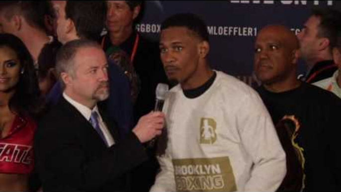 GENNADY GOLOVKIN v DANIEL JACOBS - DANIEL JACOBS POST WEIGH-IN INTERVIEW (MADISON SQUARE GARDEN)