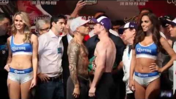 MIGUEL COTTO v SAUL CANELO ALVAREZ - (FULL) - OFFICIAL WEIGH IN & FACE OFF VIDEO / COTTO v CANELO