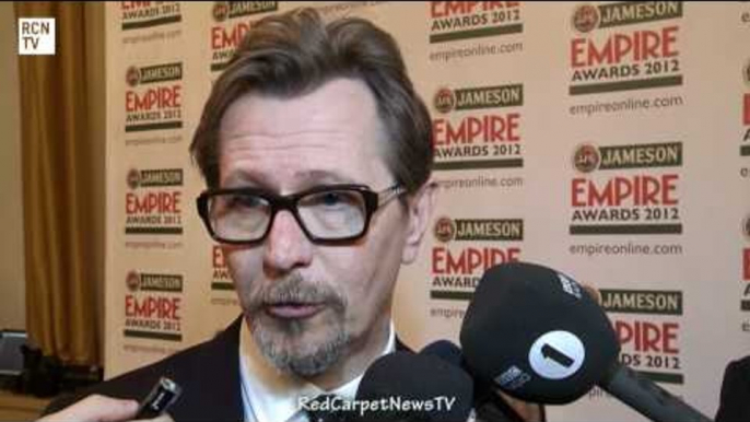 The Dark Knight Rises Bane's Voice Issues - Gary Oldman Interview - Empire Awards 2012