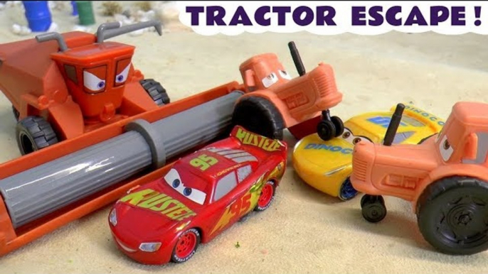 Hot Wheels Pixar Cars Mcqueen Tractor Escape with DC Comics Justice League and Marvel Avengers 4 Superheroes Mattel Cars vs. Jackson Storm and Driver Funling