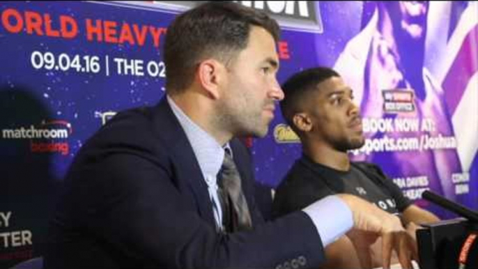 EDDIE HEARN ON ANTHONY JOSHUA BEING A ROLE MODEL IN BOXING OVER TYSON FURY / MARTIN v JOSHUA