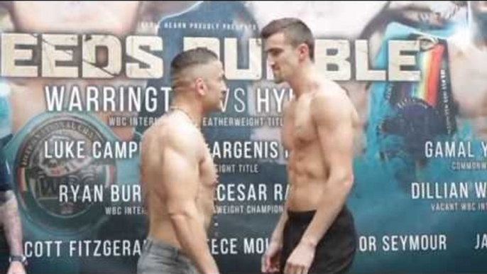 JAKE BALL v KRZSYTOF GOLEC - OFFICIAL WEIGH IN & HEAD TO HEAD / LEEDS RUMBLE