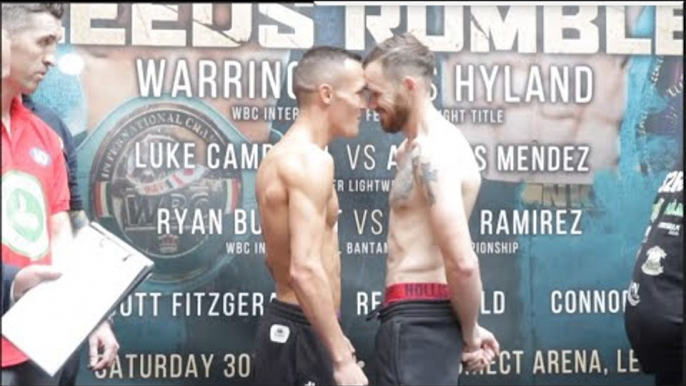 WARRI WARRI WARRINGTON!! JOSH WARRINGTON v PATRICK HYLAND OFFICIAL WEIGH IN & HEAD TO HEAD