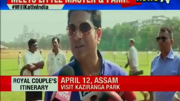 Sachin Tendulkar meets Duke & Duchess of Cambridge Prince William and Kate Middleton at Oval Maidan