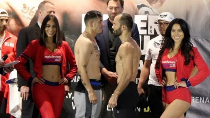 BRANDON RIOS v RAMON ALVAREZ (CANELO'S BROTHER) - OFFICIAL WEIGH-IN (KANSAS) / RIOS-ALVAREZ