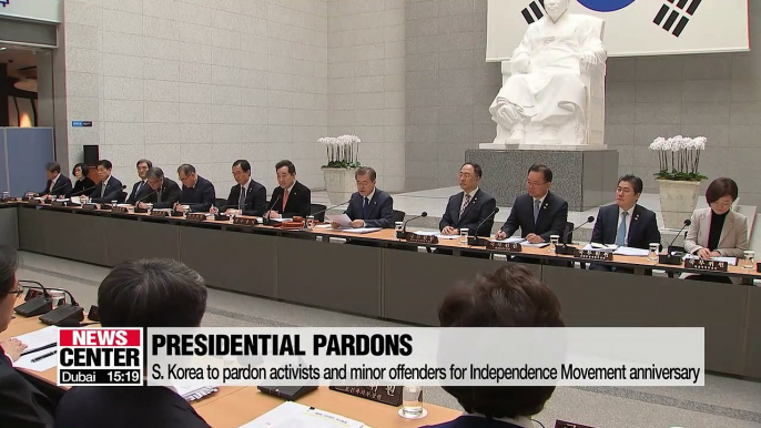 S. Korea to pardon activists and minor offenders for Independence Movement anniversary