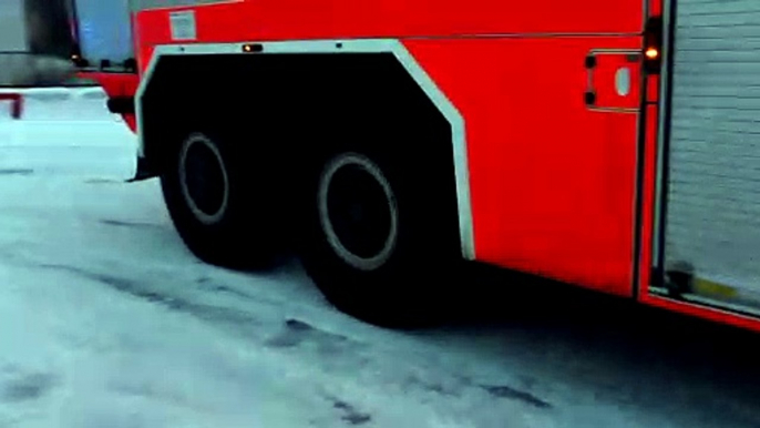 Fire Truck Does Some Snow Drifting