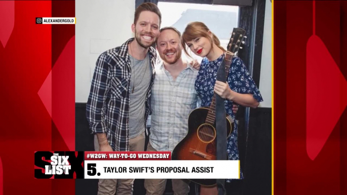 Way to go, @taylorswift13! We're shouting out Taylor for helping @alexandergold propose to his boyfriend @rossgirard! Watch #PageSixTV to see our entire #SixList of stars doing good! #W2GW #WayToGoWednesday