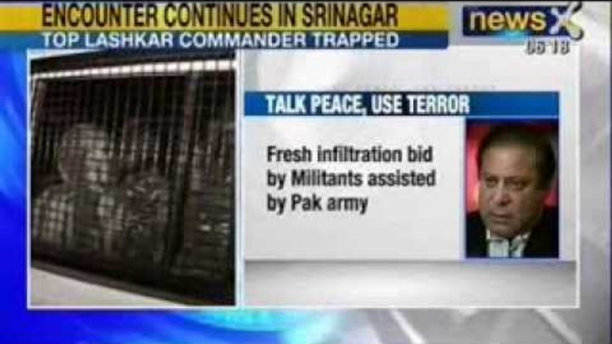 NewsX : Pak terrorists clash with security forces in Srinagar, 5 cops injured