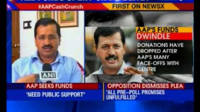 Delhi CM Arvind Kejriwal says AAP has run out of money, seeks donations from common people