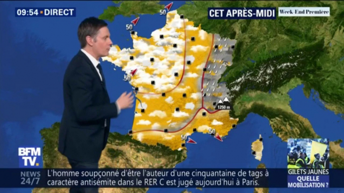 Une perturbation pluvieuse traverse la France ce samedi, mais les températures restent douces