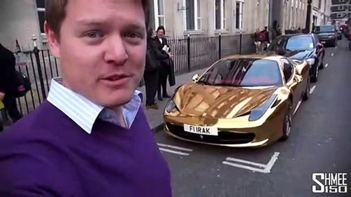 Cette Ferrari est en or... Gold chrome Ferrari 458 Spider