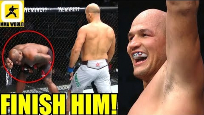 MMA Community Reacts to Crazy fight between Junior Dos Santos vs Derrick Lewis,UFC Wichita Results