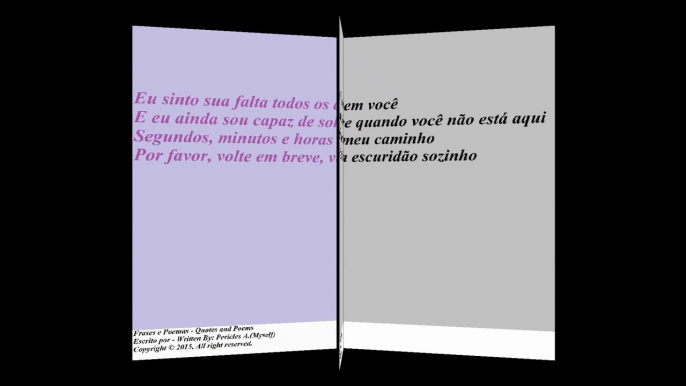 Sinto sua falta todos os dias, sem você, estou perdido na escuridão [Poesia] [Frases e Poemas]