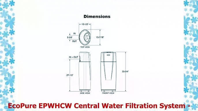 EcoPure EPWHCW Central Water Filtration System  Whole House Water Filter with No Filters