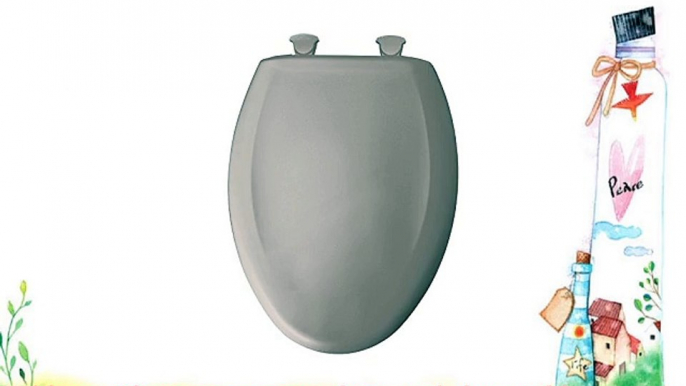 Elongated Closed Front Plastic Toilet Seat with Cover Easy Clean Light Mink