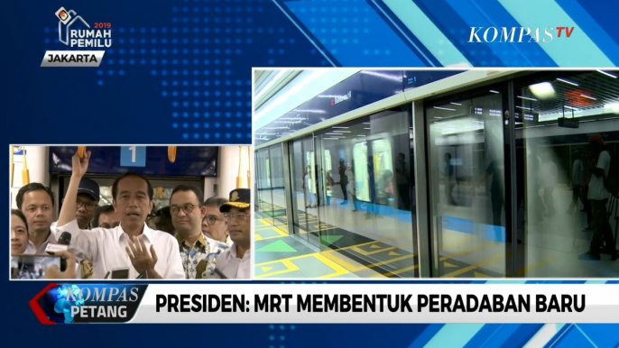 Bersama Anies Baswedan, Presiden Joko Widodo Uji Coba MRT Jakarta