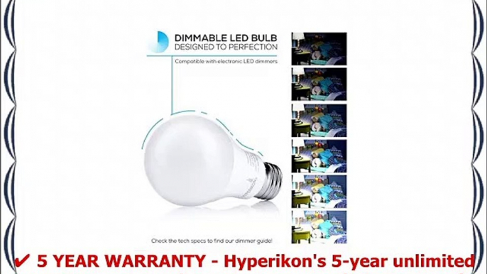 Hyperikon A19 Dimmable LED Light Bulb 9W 60W Equivalent ENERGY STAR Qualified 2700K