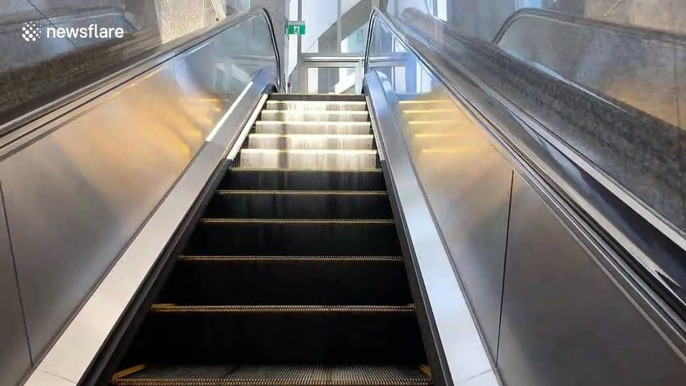 Stairway to heaven? Trick of light creates 'slinky' style illusion on Toronto escalator