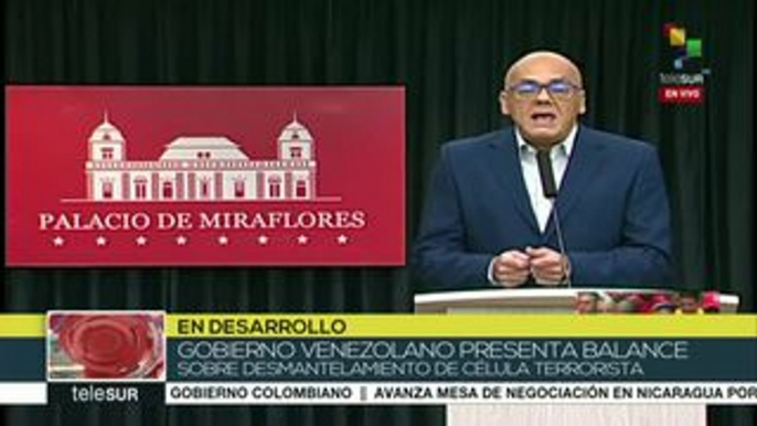 Presentan pruebas sobre plan de acciones terroristas en Venezuela