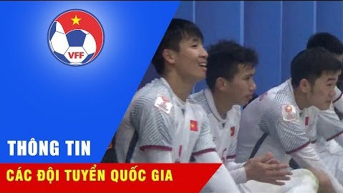 Niềm vui của BHL và các cầu thủ U23 Việt Nam sau kỳ tích lọt vào tứ kết VCK U23 châu Á 2018