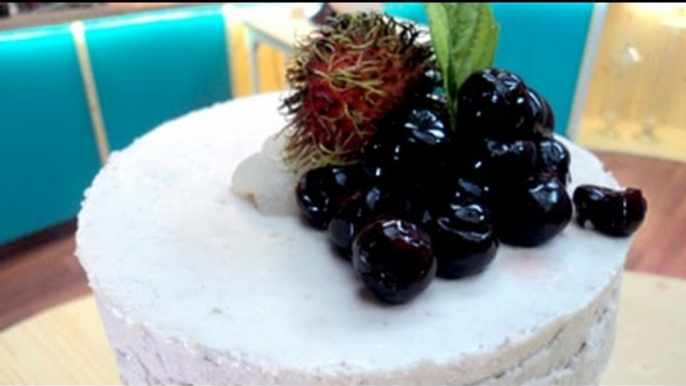 Cherry, Litchi and Rambutan Cheesecake