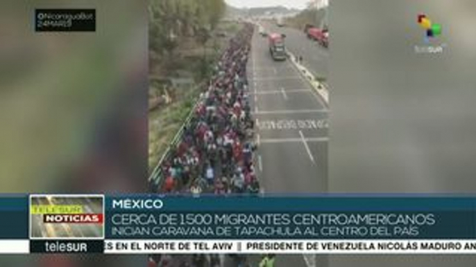 México:1500 migrantes inician caravana de Tapachula al centro del país