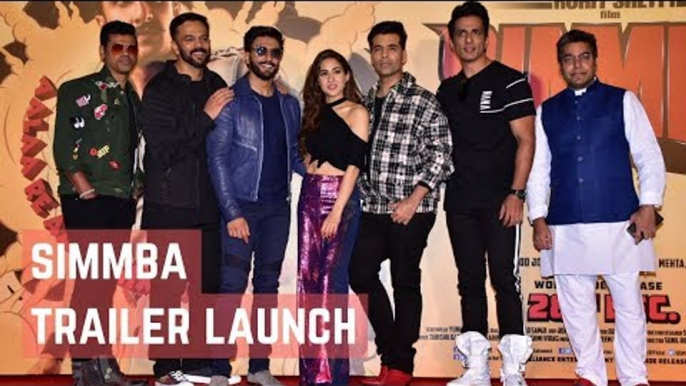 Simmba Trailer Launch | Ranveer Singh | Rohit Shetty | Sara Ali Khan | Sonu Sood | Karan Johar