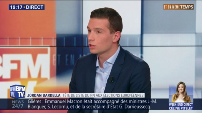 "Nous voulons arriver en tête pour lui mettre un carton rouge." : pour Jordan Bardella (RN), les élections européennes sont un référendum contre la politique de Macron