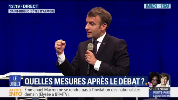Face aux élus Bretons, Emmanuel Macron affirme que le grand débat " a permis de faire émerger une expérience démocratique inédite"