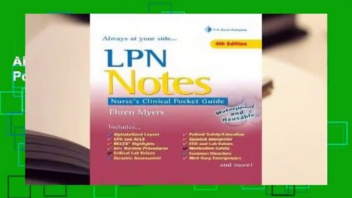 About For Books  LPN Notes: Nurse's Clinical Pocket Guide Complete