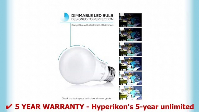 Hyperikon A19 Dimmable LED Light Bulb 9W 60W Equivalent ENERGY STAR Qualified 2700K