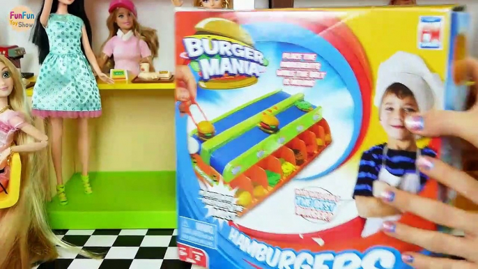 Burger Mania Jeu de plateau avec des poupées Barbie Hamburger mainan permainan Burger Brinquedo Jogo