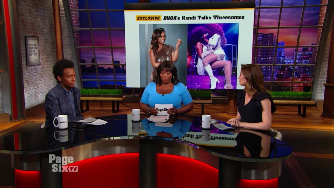 #RHOA star @Kandi Burruss got candid on threesomes, and she held nothing back! Tune in to #PageSixTV to see what she had to say about what happens in the bedroom!