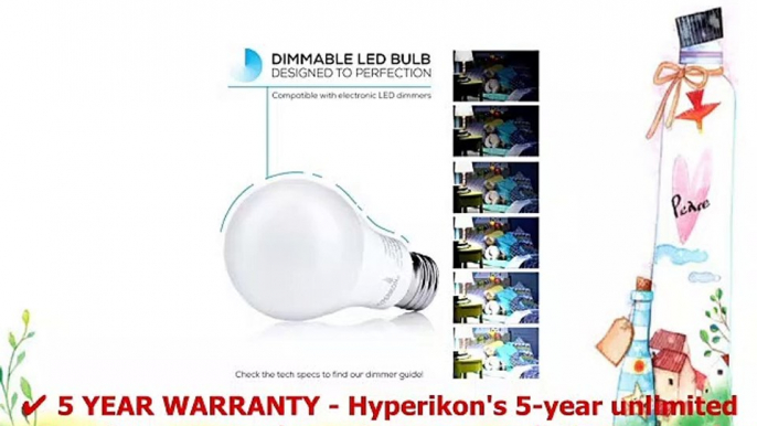 Hyperikon A19 Dimmable LED Light Bulb 9W 60W Equivalent ENERGY STAR Qualified 2700K