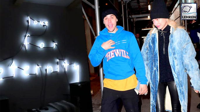 Hailey Bieber Is Lovestruck By Justin Bieber's Bedroom Sign That Reads 'Love For Eternity'