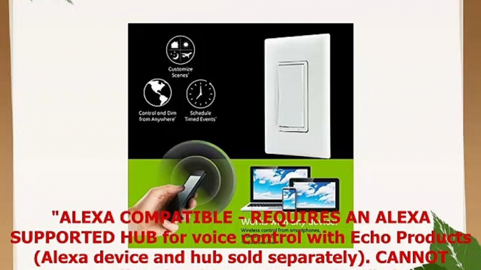 GE Enbrighten ZWave Plus Smart Dimmer Switch Full Dimming inWall Incl White and Lt