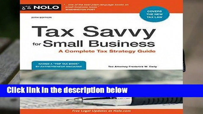 R.E.A.D Tax Savvy for Small Business: A Complete Tax Strategy Guide D.O.W.N.L.O.A.D