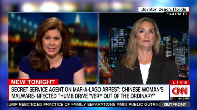 Erin Burnett discuss with Former secret agent on MAR-A-LAGO arrest: Chinese woman's malware infected thumb drive "Very out of the ordinary".  #Breaking #News #ErinBurnett @ErinBurnett #CNN #DonaldTrump @realDonaldTrump